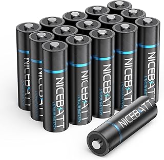 Lithium AA Batteries 3500mAh 16 Count, 1.5V High Capacity Double A Battery for Blink Camera Freezer Thermometer etc