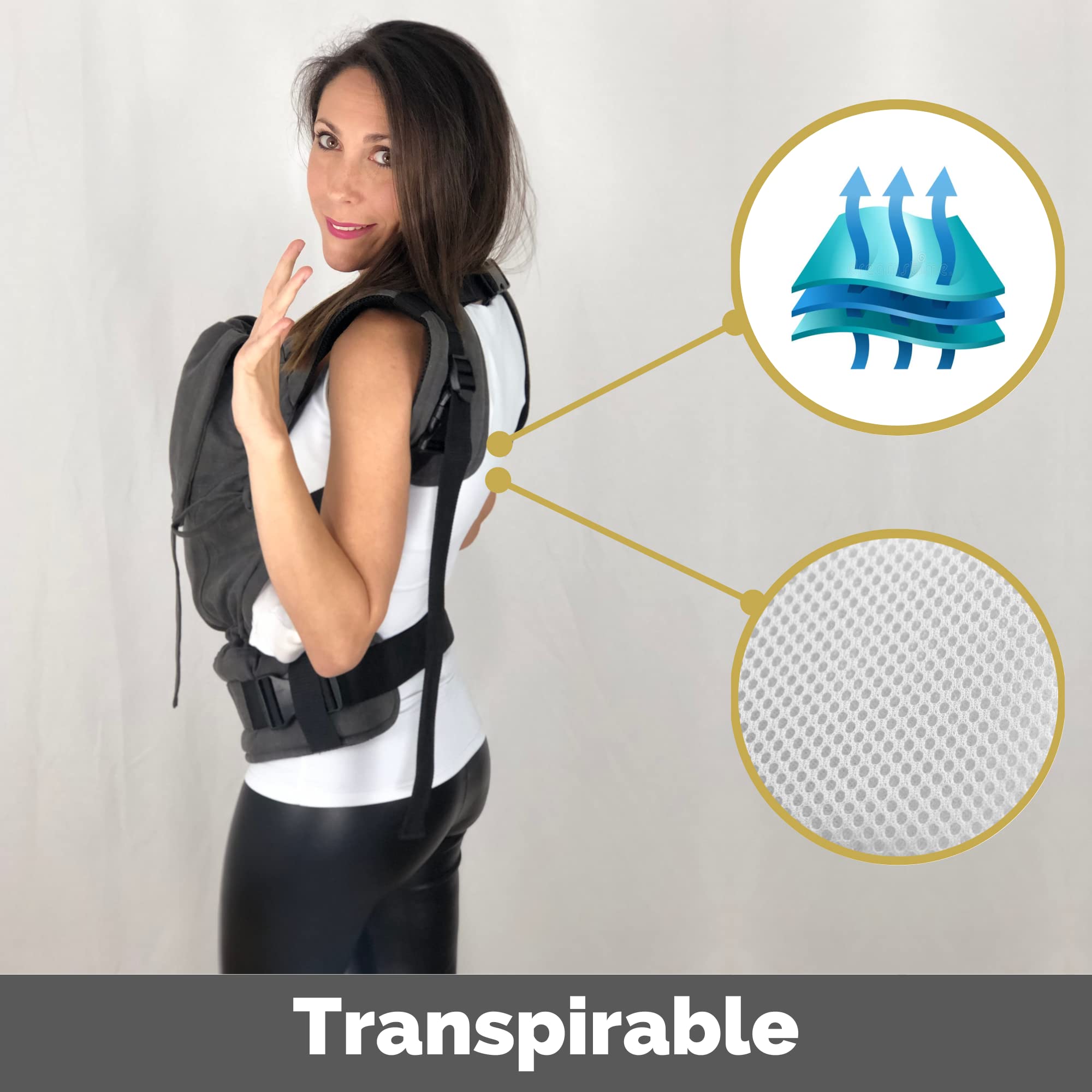 Amarsupiel - Marsupio Neonato Ergonomico - Comoda e Facile da Regolare sulla Schiena - Fascia Porta Bebè - Organico & Traspirante - Zaino Porta Bambino