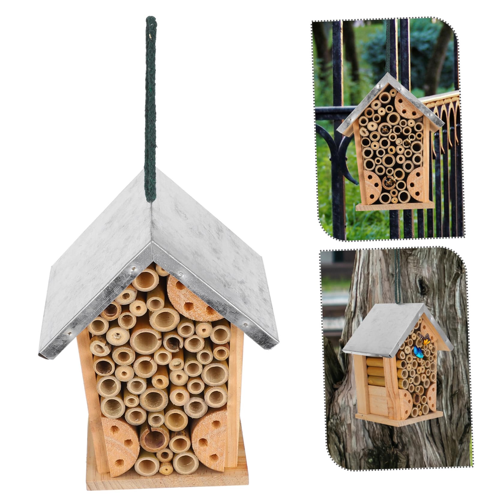 Hängendes Insektenhaus und Eisen für Garten, Draußen