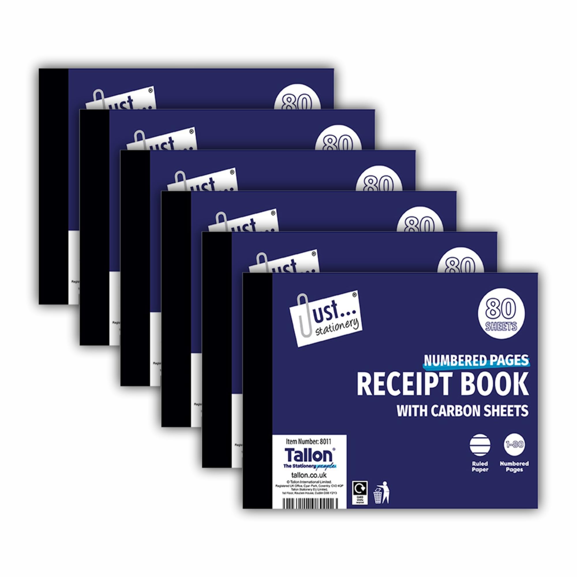 JMS we create smile [Set of 6] Professional Half Size Receipt Books 80 Page Invoice Pads with Carbon Sheet (Half Size Receipt Book) — image 1