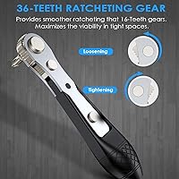 Vista 4 de Juego de 37 mini destornilladores de trinquete con puntas de acero S2 de 1/4 pulgadas, destornillador de ángulo recto de 90 grados, llave