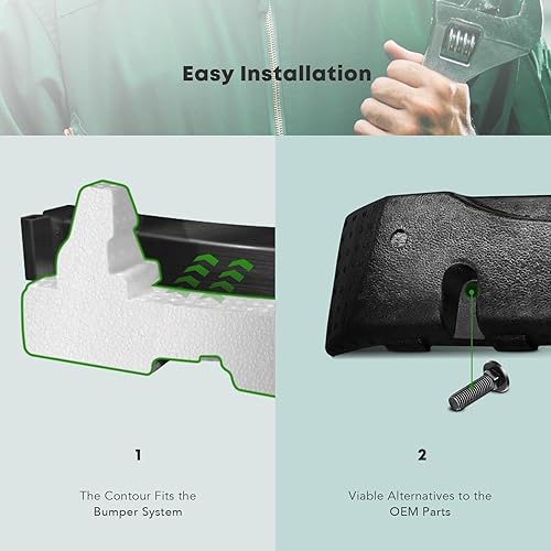 Miniatura 8 de YHTAUTO Amortiguador de parachoques delantero compatible con Dodge Journey 2009-2013 Sport Utility, barra de parachoques negra, amortiguador de