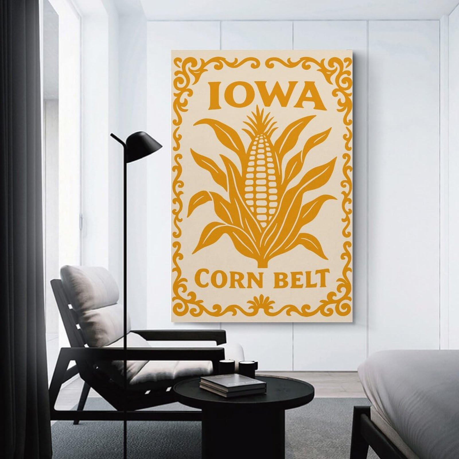 Junmoney Unframe-Style-14 Canvas Wall Art Iowa Corn Belt Vintage, 20X30inch(50X75cm), For Bedroom, Lounge Or Dressing Area, Canvas Wall Decor For Personal Spaces