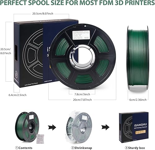 Miniatura 7 de iSANGHU Filamento de fibra de carbono PETG azul índigo, filamento de impresora 3D de 0.069 in, relleno de fibra de carbono 15%, excelente adherencia