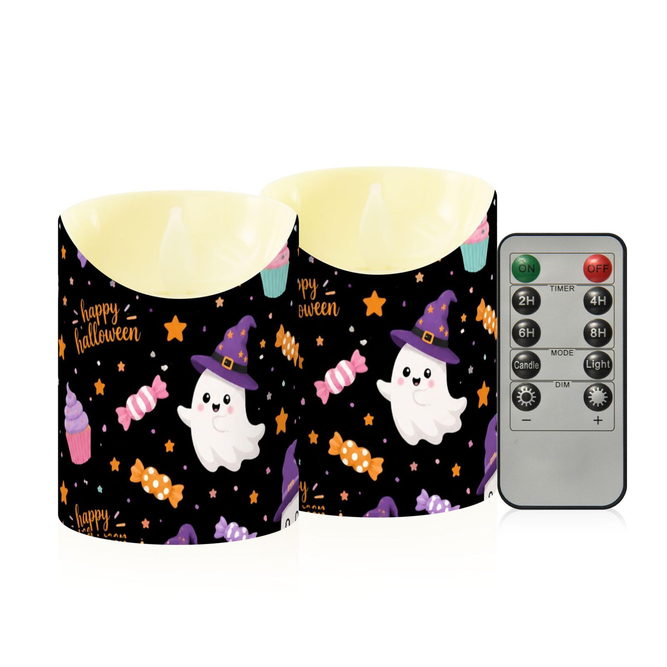Kutsu Flameless Candles Set of 2, Battery Operated LED Flickering Candles