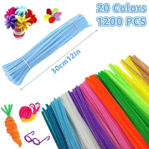 Miniatura 2 de 1200 limpiapipas, 20 colores surtidos, suministros de limpieza de tubos, suministros de manualidades, limpiadores de tuberías a granel para