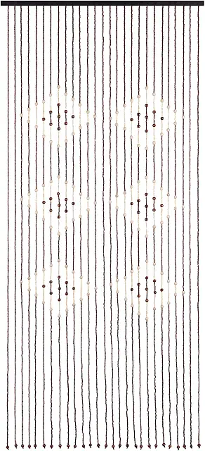 Navaris Bamboo Beaded Door Curtain - Diamond Pattern - 90x200 cm