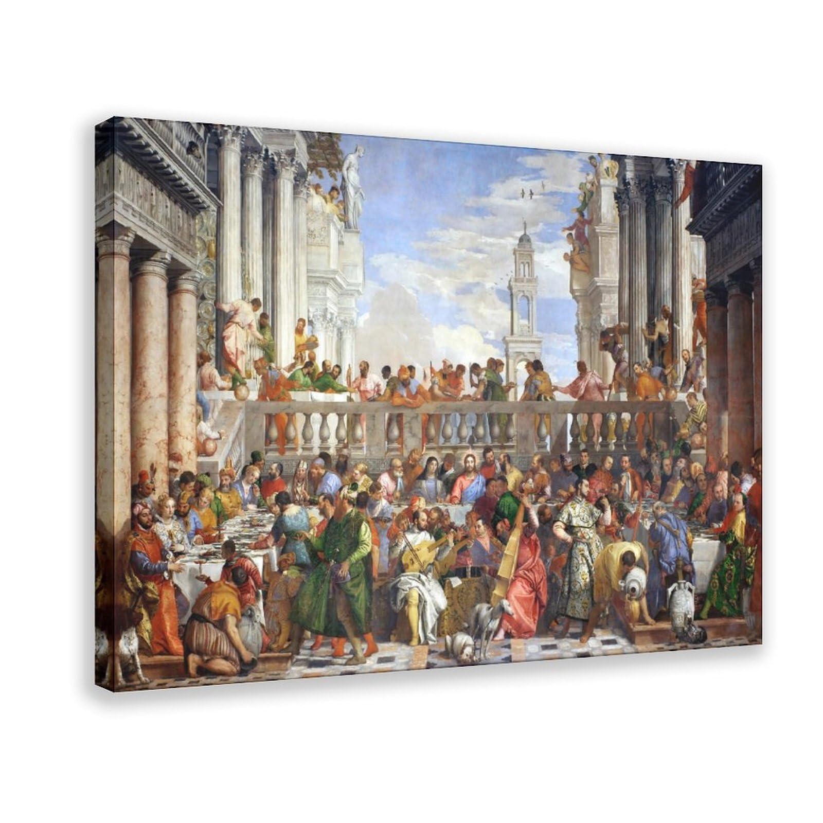 WCYB The Wedding at Cana by Paolo Veronese Posters Prints Canvas Deco Paintings Wall Art Frame 12" L X 18" W