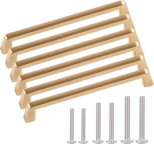 Tiradores de gabinete de latón de 7 pulgadas, tiradores de gabinete dorados, tiradores de latón para cajones, herrajes de latón para armarios, pomos disponible en Yaxa El Salvador