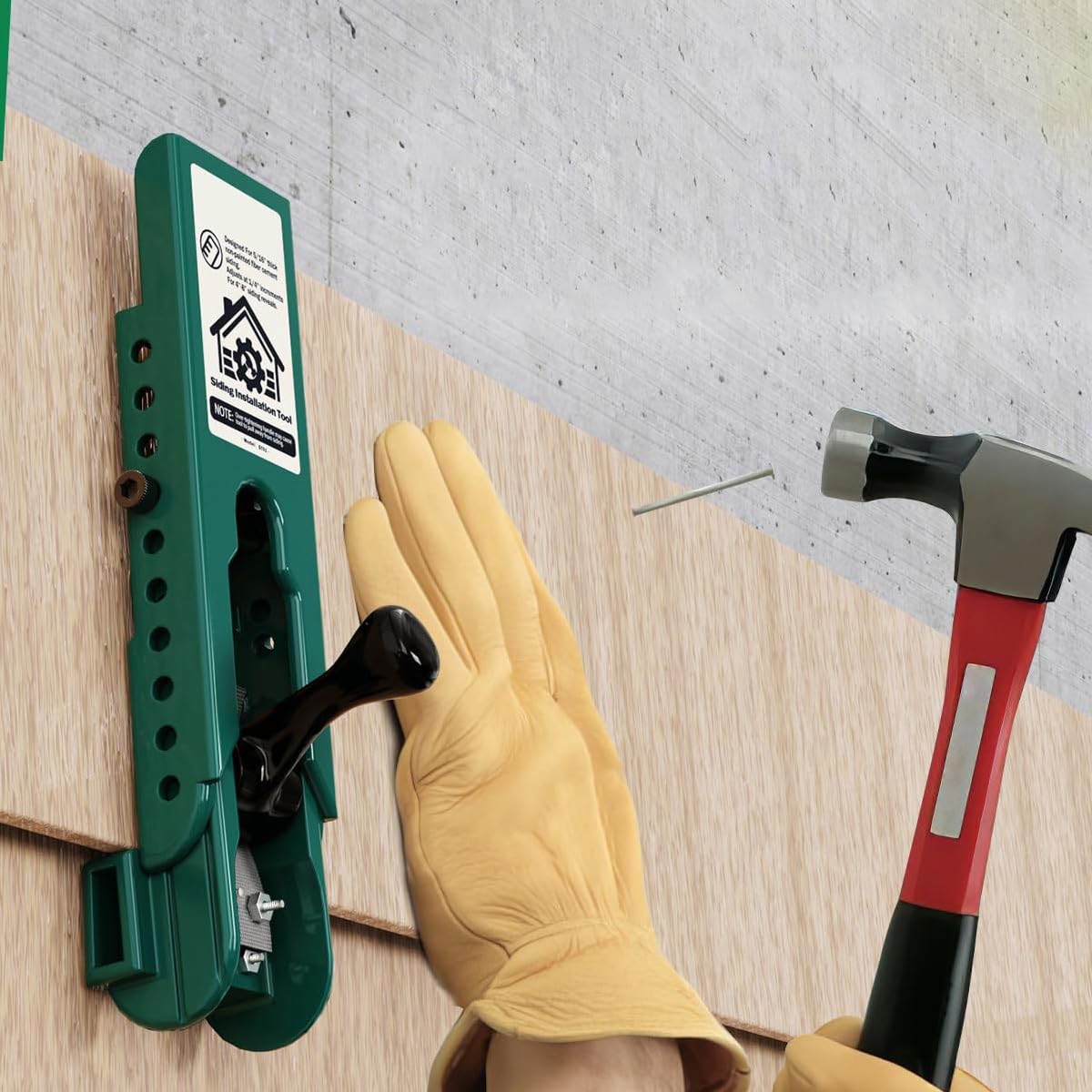 Outils d'installation de revêtement 2 pièces pour revêtement en fibrociment de 5/16 po, pour extérieur, professionnels et débutants (vert)