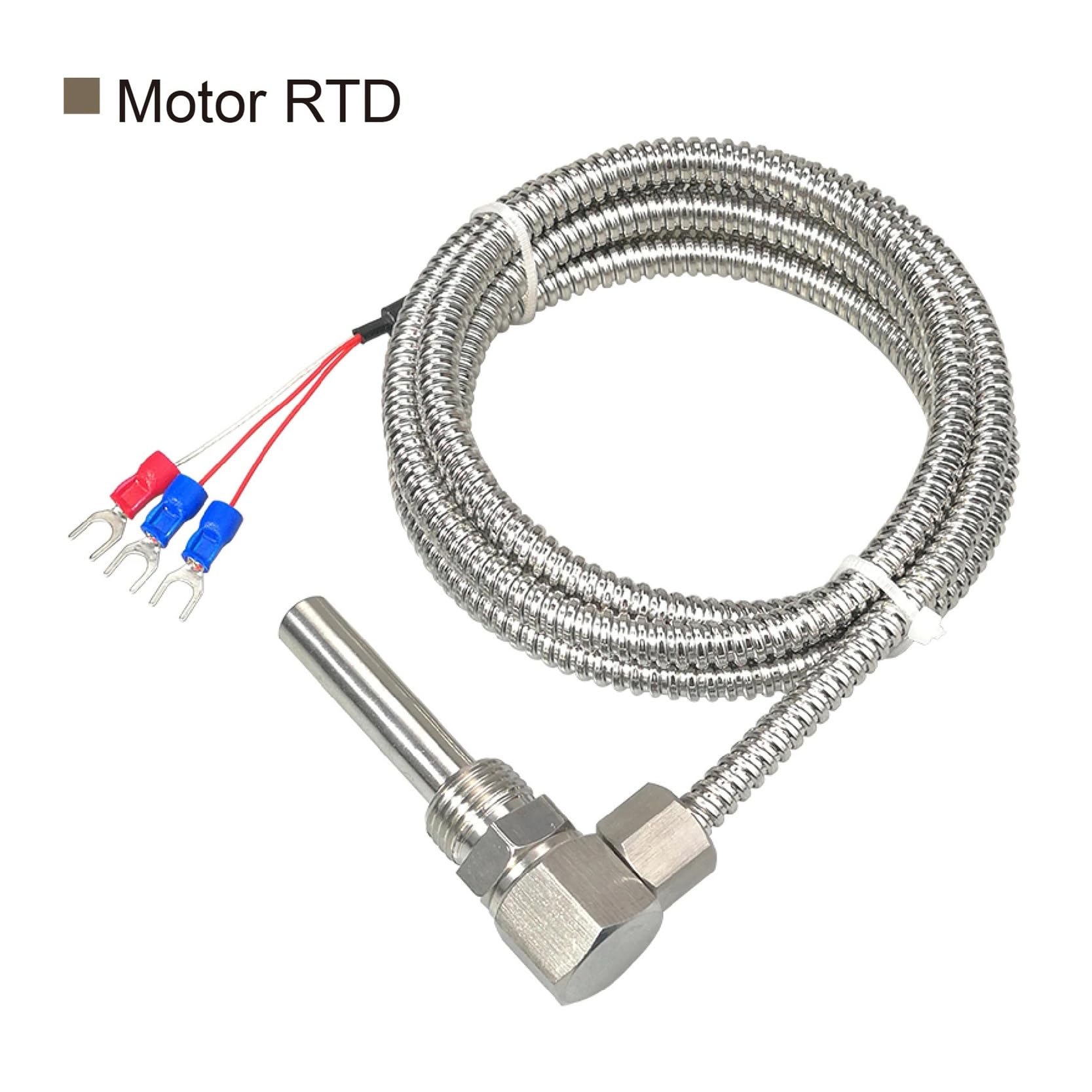 Capteur de température Sensor de Temperatura del cojinete del Motor, sonda RTD PT100, Sensor de Temperatura roscado en Forma de L, sonda Industrial de Acero Inoxidable(Pt100 4M)