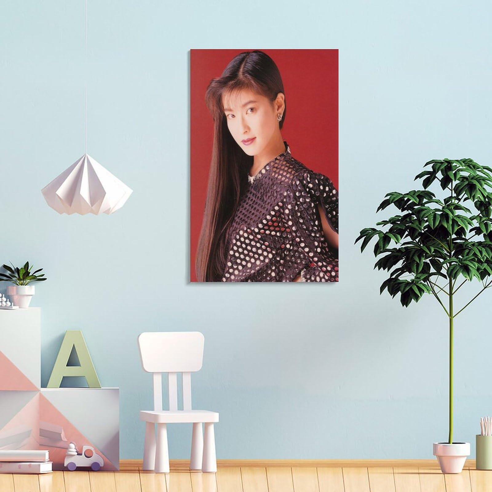 Amazon.co.jp: 森高千里若い可愛音楽歌手ポスター キャンバス 芸術