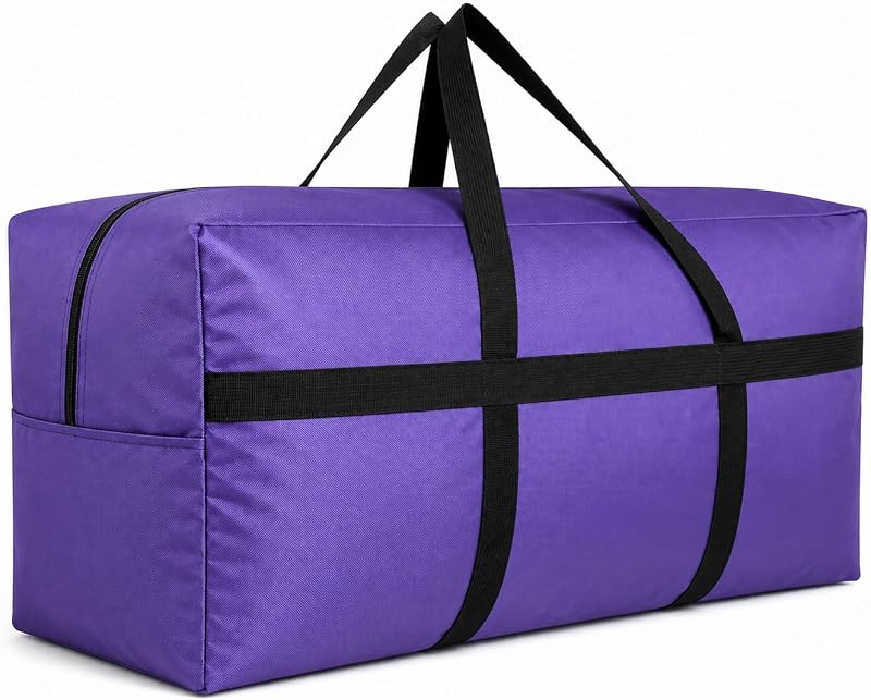 DoYiKe Bolsa de Lona de Almacenamiento, Bolsa de Lona para Viajes Púrpura 60L