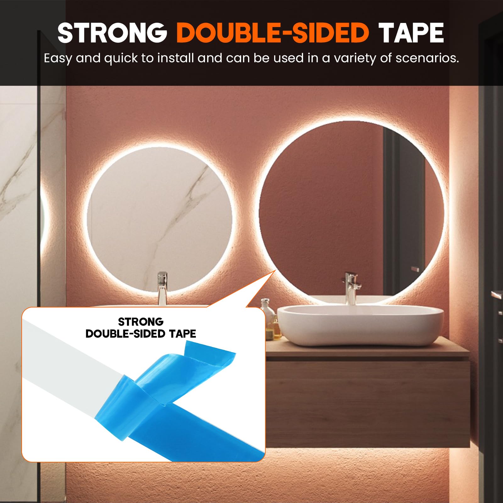 220V COB LED Streifen 20M, 288 LEDs/m Flexible Superhell Naturweiß CRI≥85 LED Lichtband, IP65 LED Band Lichtschlauch Leiste Kette Selbstklebend mit Stecker für Schlafzimmer, Schrankbeleuchtung