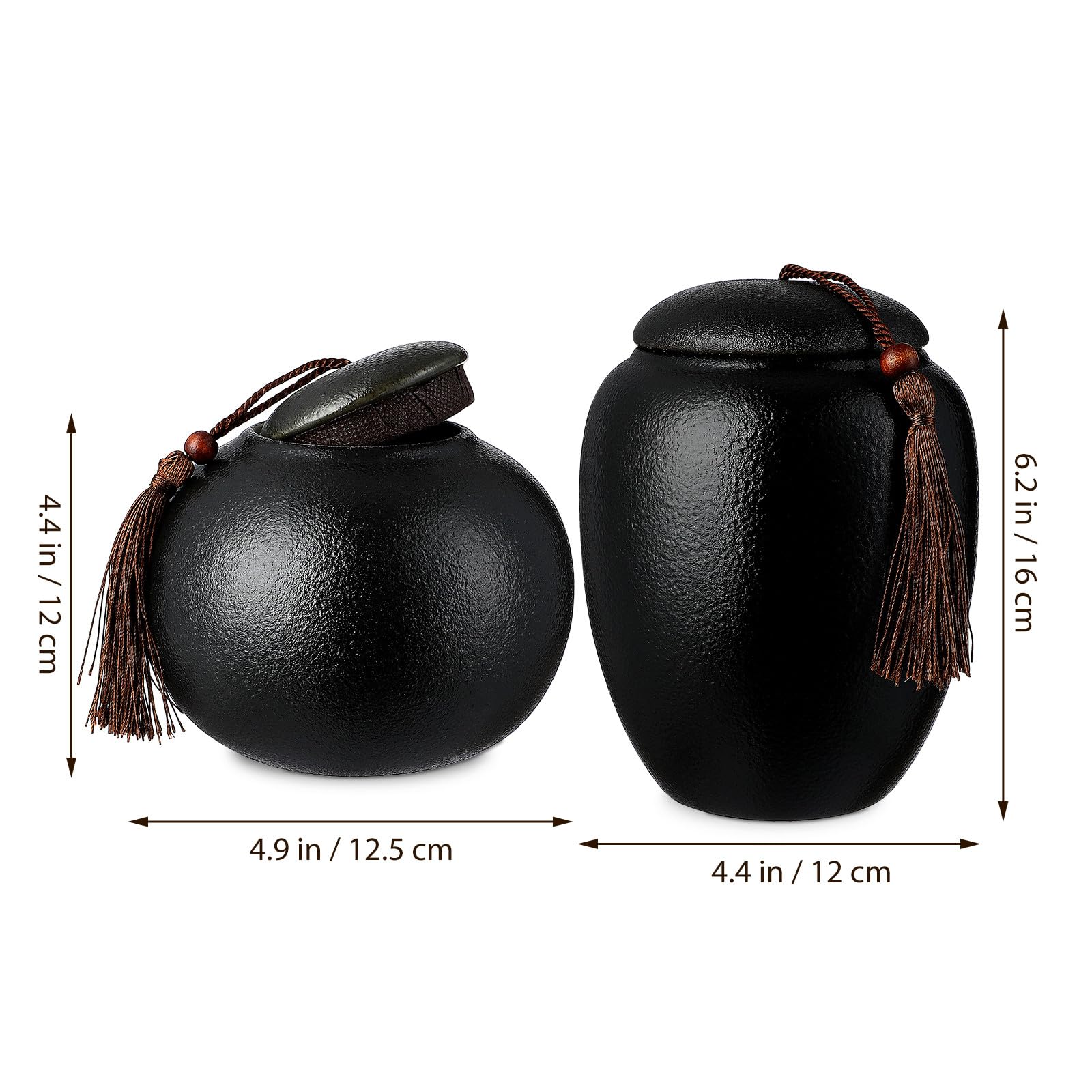 Toyvian 2 Stück Vintage Keramik Teedosen mit Versiegelten Deckeln Luftdichte Vorratsdosen für Losen Tee Gewürze Kaffee Küchen Tischdekoration für Zuhause und Büro