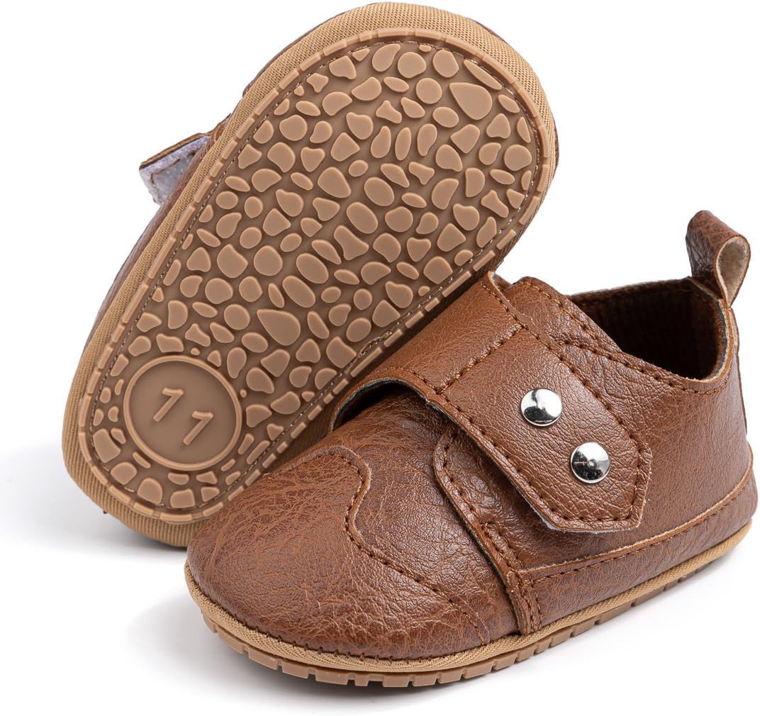 LONSOEN Baby Oxford Dress Shoes Infant Toddler Wingtip Crib First Walking Shoes