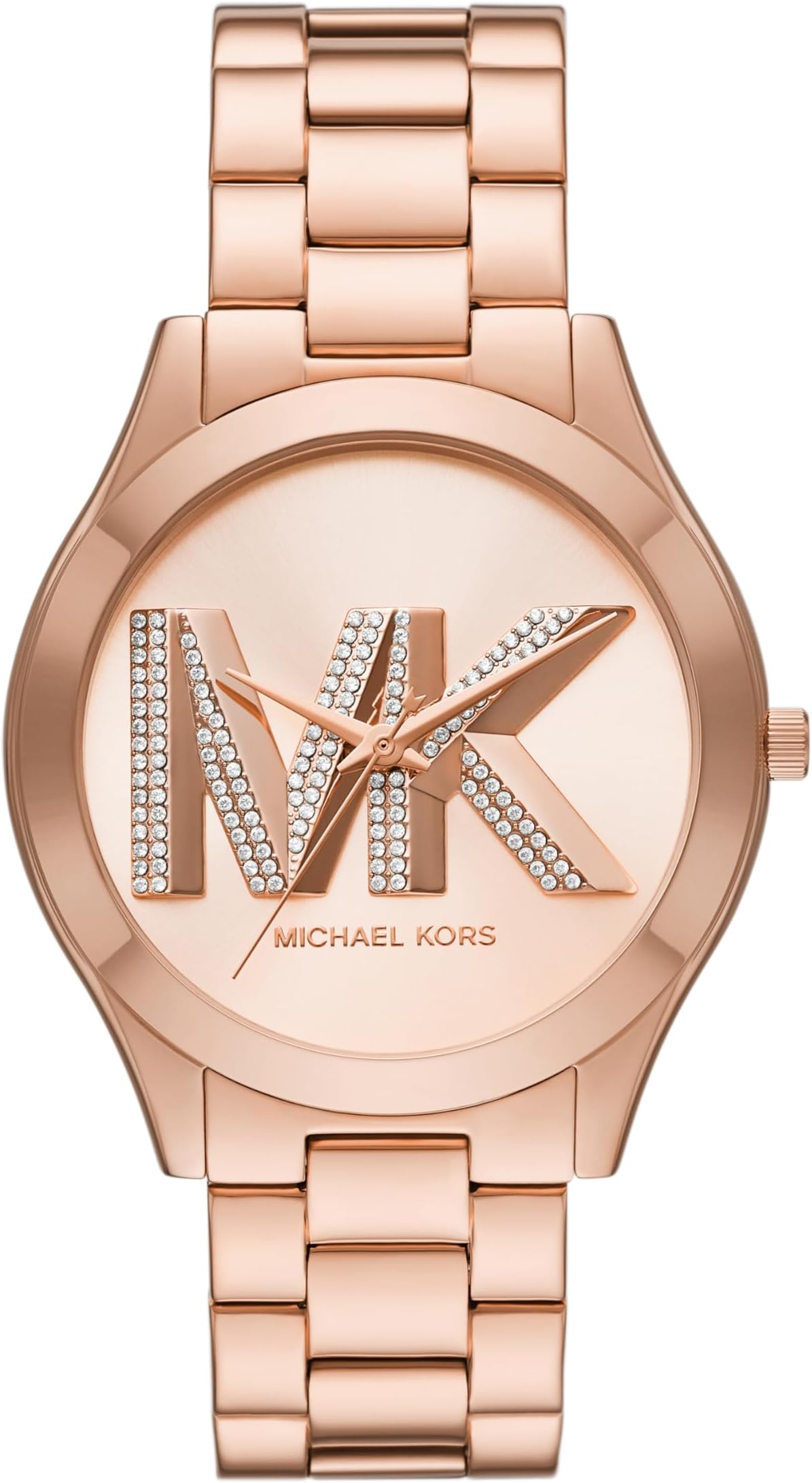 Michael Kors Women's Slim Runway Logo Rose Gold-Tone Stainless Steel Bracelet Watch (Model: MK4733)