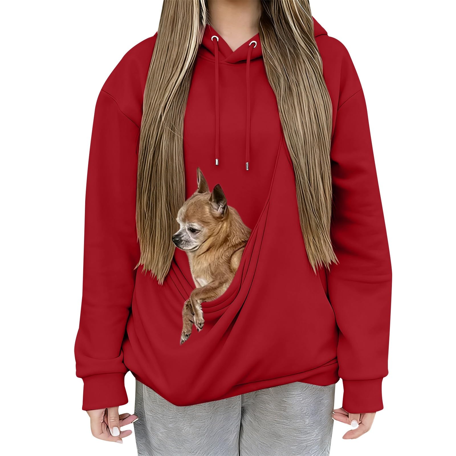 Sweat à capuche avec poche pour chat et chiot manches longues