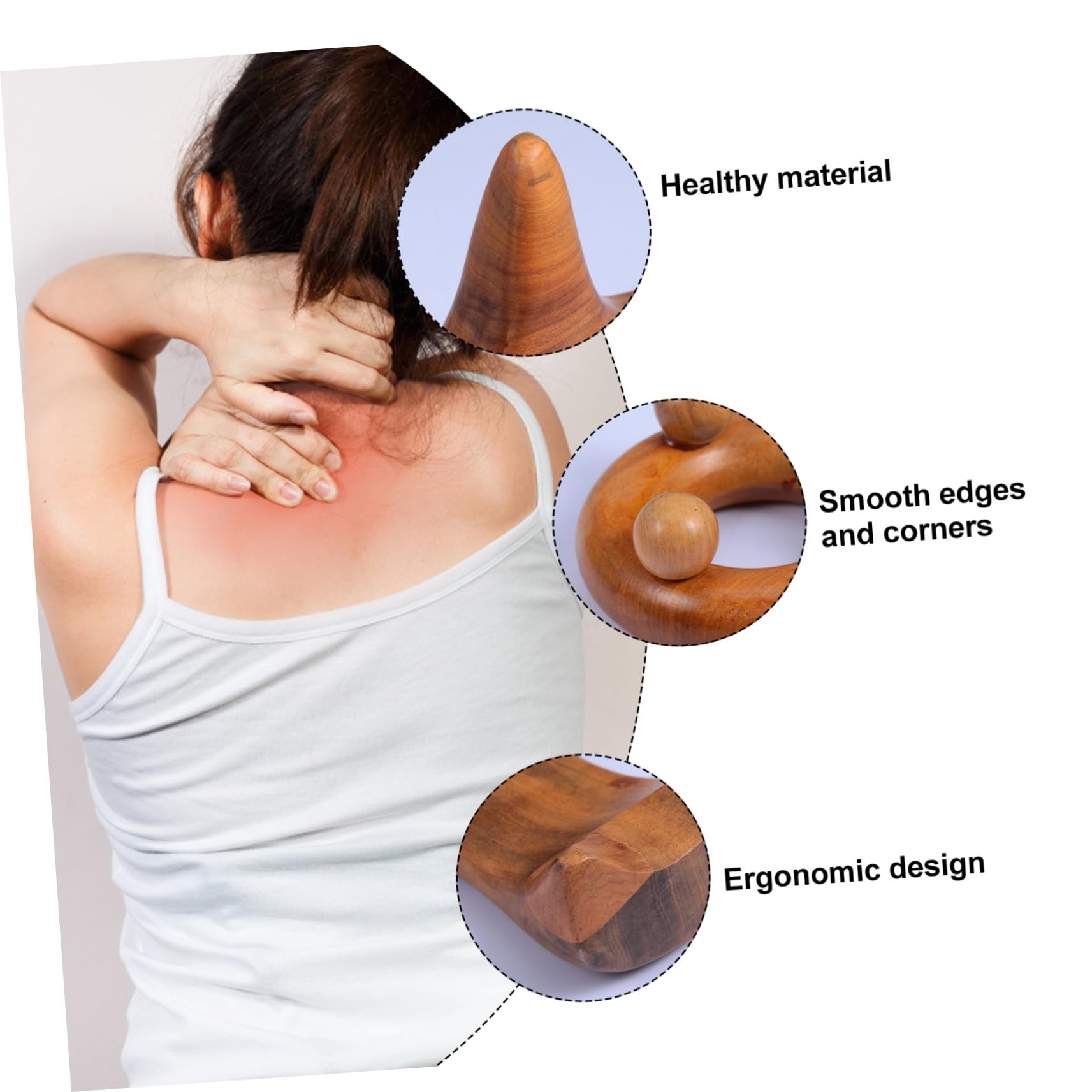 5 piezas Tablas Gua Sha de Madera Tradicional para Masaje Facial y Corporal Herramienta Ligera para Raspado y Masaje Cuello y Cuerpo Duradera y Portátil para Cuidado Piel y