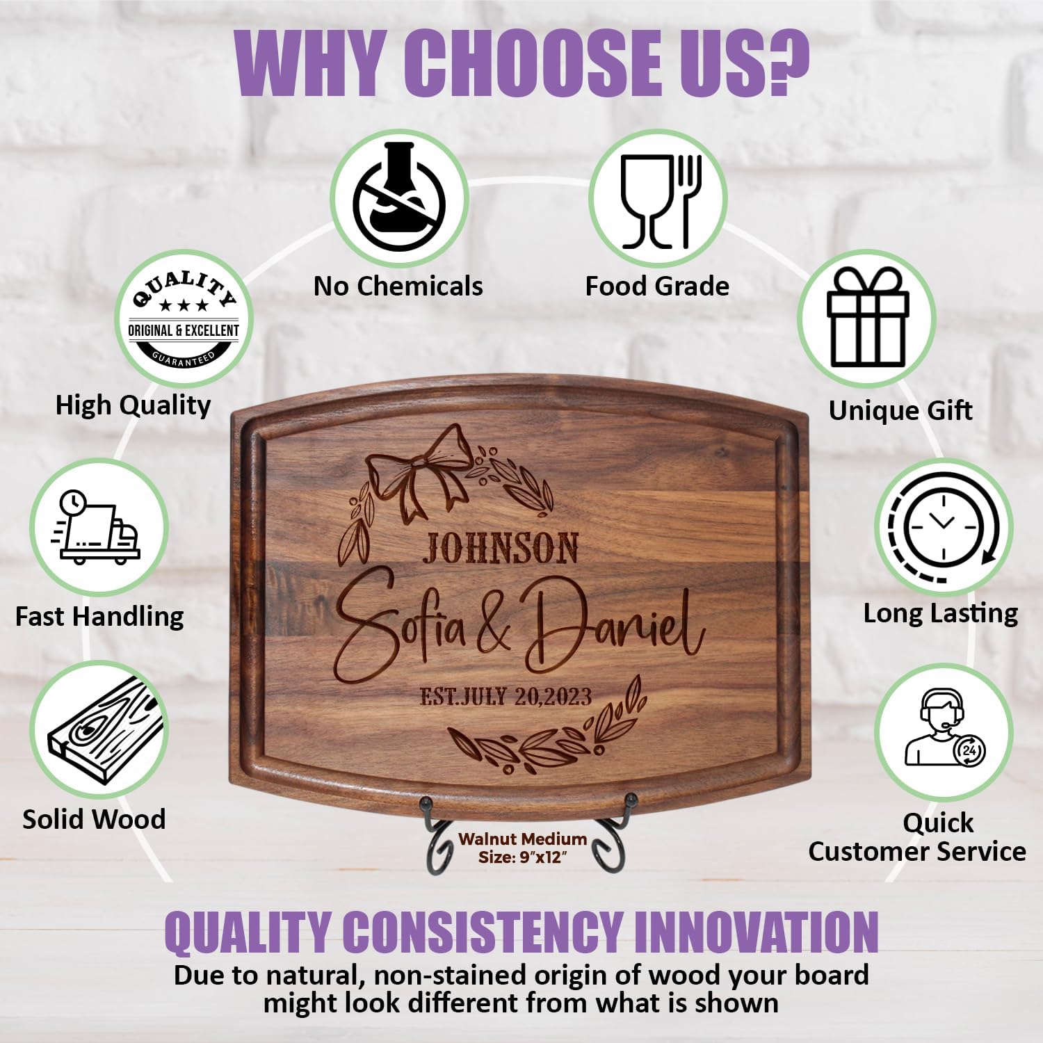 Tayfus Personalized Christmas Gifts, Personalized Cutting Board, Engraved Wood Cutting Boards - Christmas Gifts for Women and Men, Charcuterie Boards, Handmade Personalized Gifts for Him