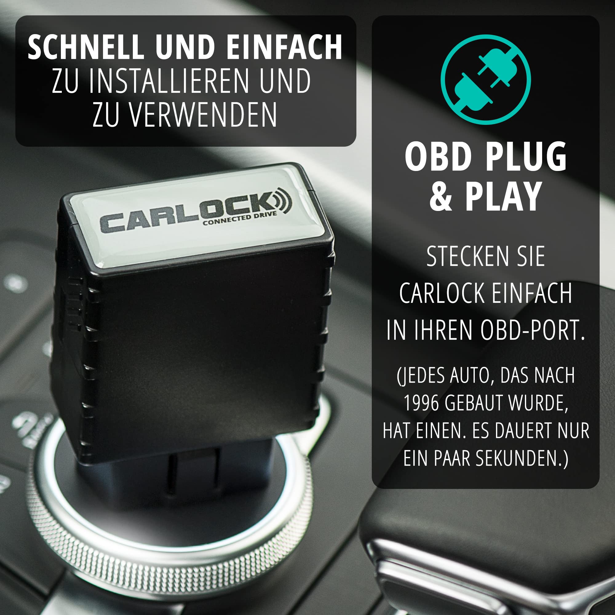 CARLOCK – 4G GPS Tracker Auto & Alarmanlage. Ortungsgerät Und Smartphone App. Sender Verfolgt Ihr Auto & Wohnmobil In Echtzeit Und Benachrichtigt Bei Verdächtigen Aktivitäten. OBD diebstahlschutz