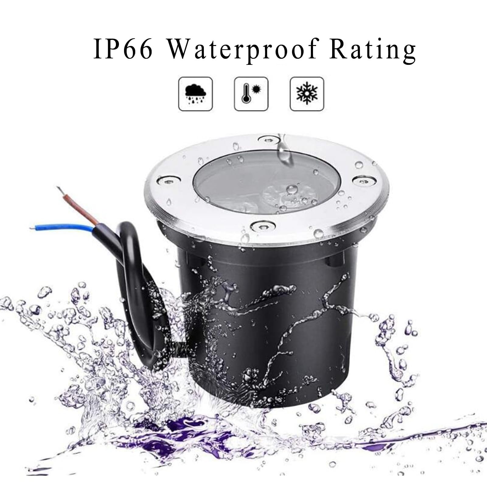 Bassa Tensione Faretti da Pavimento Luce Sotterranea A LED IP66 Impermeabili AC12/24V Esterni Faretto Incasso A Terra per Cortile Giardino Percorso Prato Luce da Giardino(Yellow,18W-AC12V)