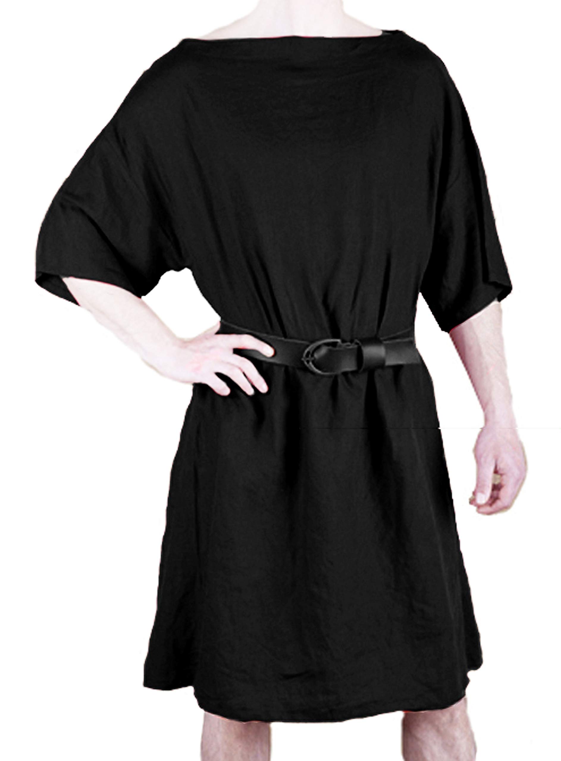 WARRIORPOINT The Renaissance Medieval Roman/Greek Men's Full sleeves cotton Black Tunic (PERENT OF BA)