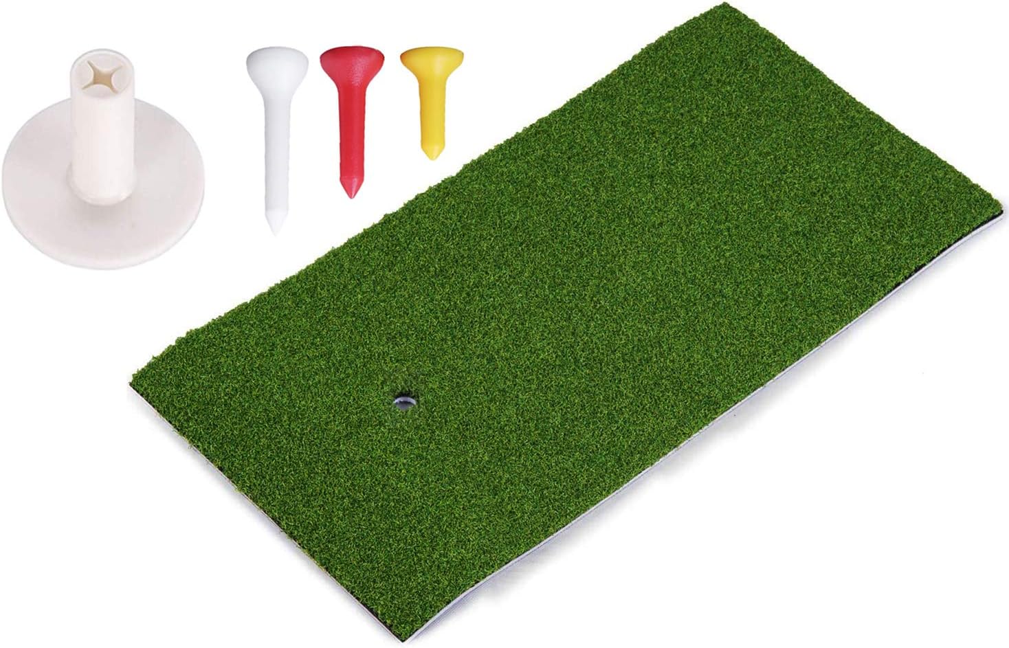 Blidece Residential Golf Mat Practice Mat Driving Chipping Putting Hitting Turf Training Equipment for Backyard Home Garage Outdoor Use, Includes Golf Tray and Rubber Tees (12" x 24") : Sports & Outdoors