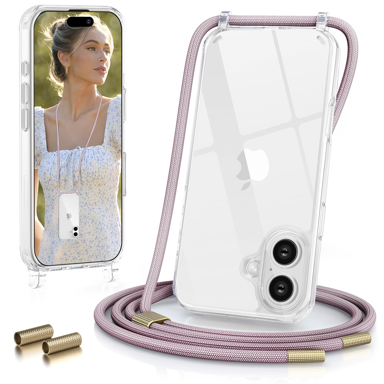 GOODVISH Handykette für iPhone 16 Hülle mit Band (6.1