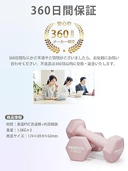 Amazon | PROIRON ダンベル 鉄アレイ 2個セット 1.5kg ダンベル