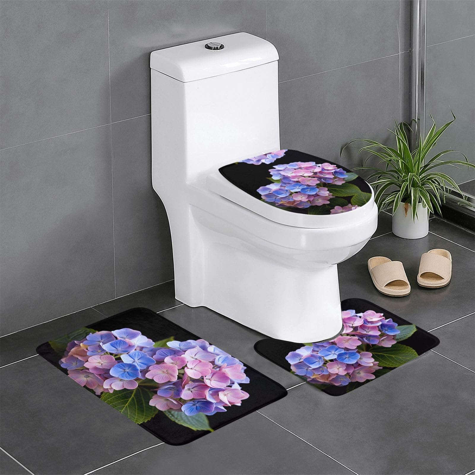 Tapis de salle de bain antidérapant 61x40.6 cm lavable pour toilettes