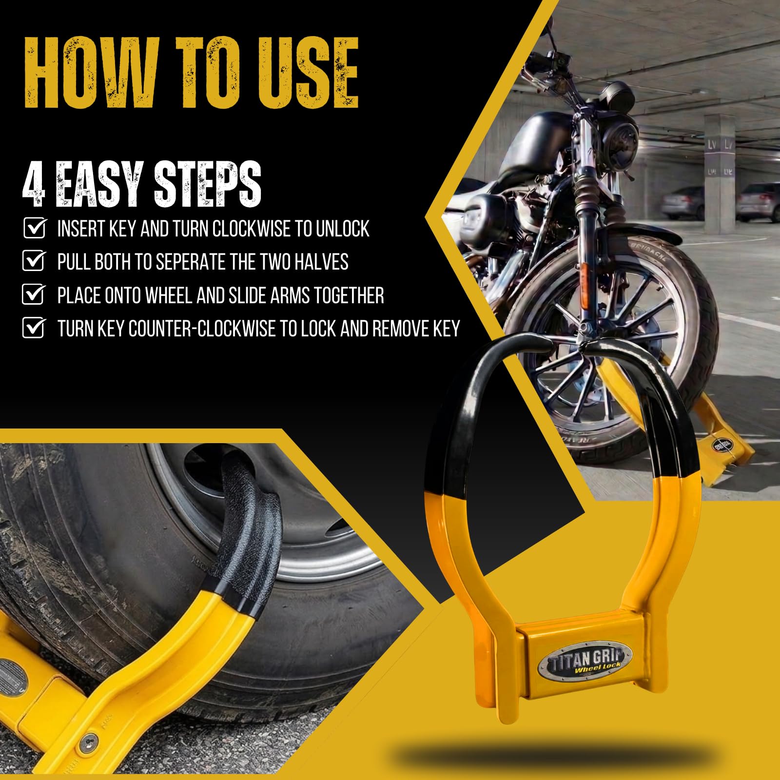 Amazon.com: Heavy Duty Anti-Theft Wheel Boot Clamp for Trailers