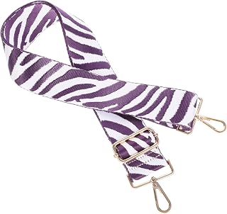 CORHAD Correa De Hombro Ajustable De Lona Estampado De Cebra Para Bolso Diseño Moderno Color Púrpura y Blanco Adecuado Para Diario y Bricolaje