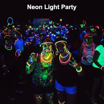 Kimimara Glow Sticks 100 Pack with Connectors, Glow in the Dark Party Supplies with Glow Bracelets & Necklaces for Kids & Adults