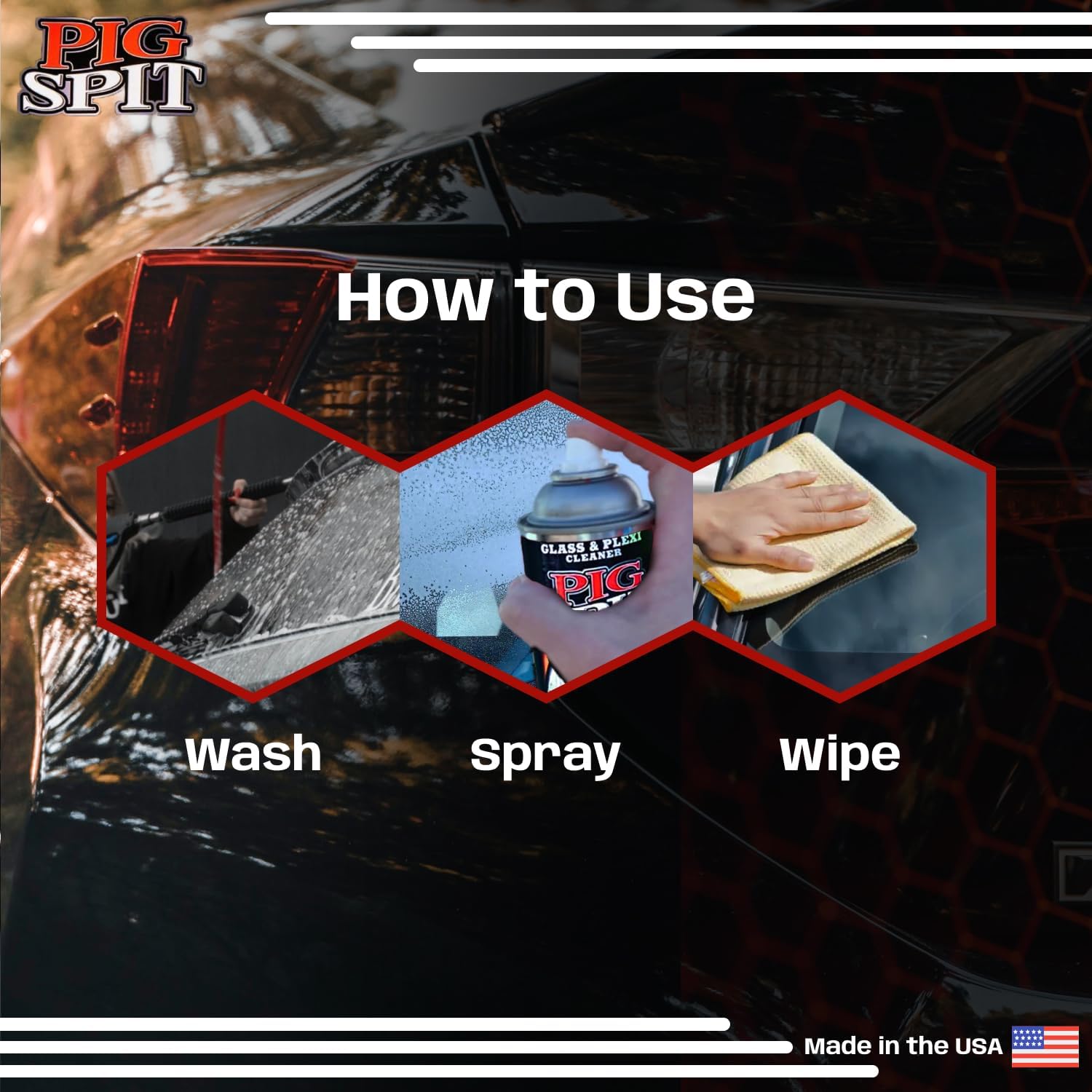 Glass and Plexi Cleaner for a Streak-Free Shine for Home and Automotive Use | 13 oz.| 6-Pack