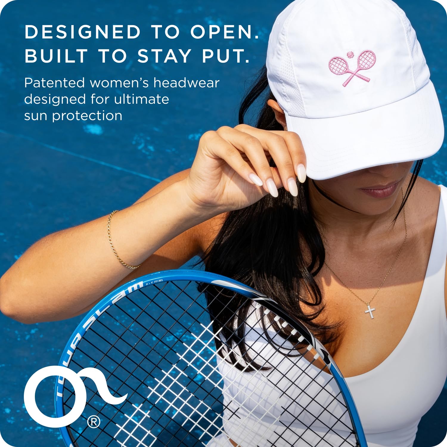 Ponyflo Active Ponytail Hat - Gorro de cola de caballo para mujer, diseñado para cabello rizado blanco menta