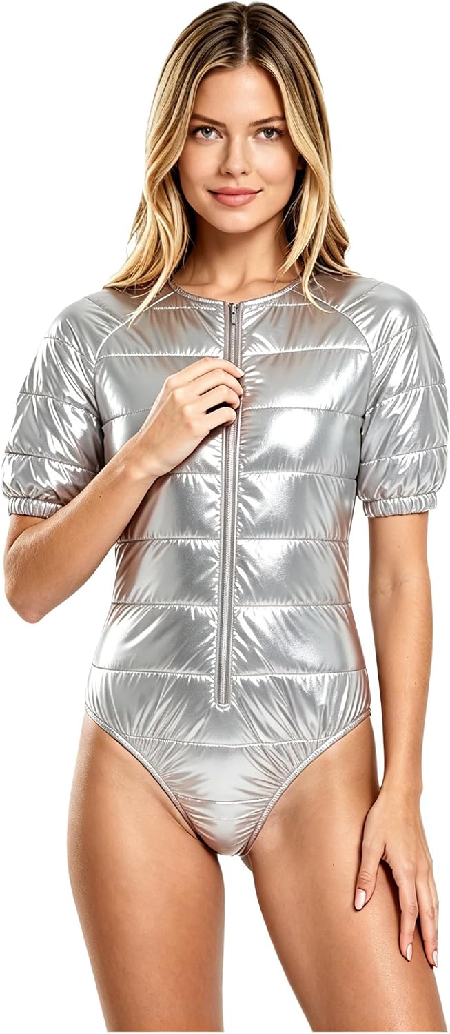 Vxuxlje Women Padded Quilted Leotards Pad Lining Nightwear