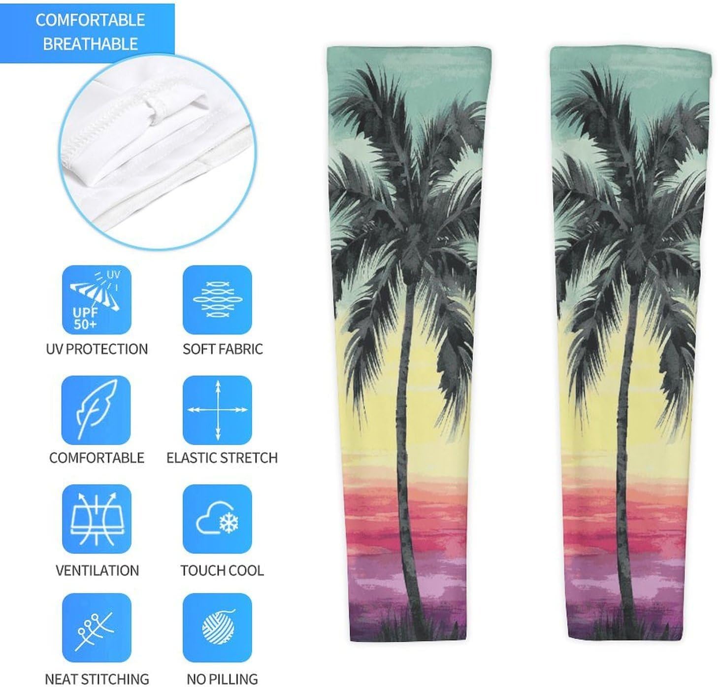 Sports Cooling Arm Compression Sleeves UV Sun Protection Arm Sleeves for Men Women Golf Arm Sleeves
