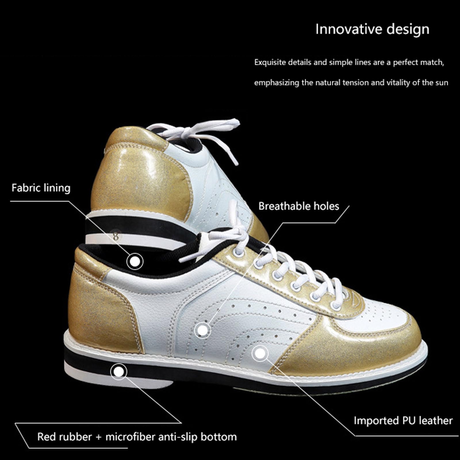 Chaussures de bowling pour homme et femme,Chaussures de bowling Pro Bowl,Unisexe Chaussures de Bowling,Respirant Léger Bowling Gym Sneakers,Chaussures de Sport Non-Slip,pour homme,femme et adulte