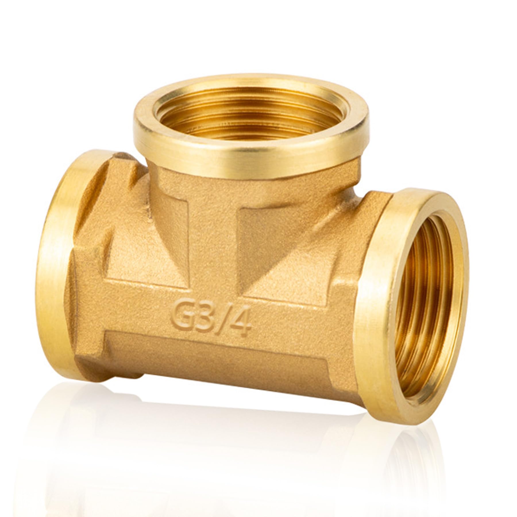 Pieza en T de latón G3/4" rosca hembra, DN20, apta para agua potable, Racor