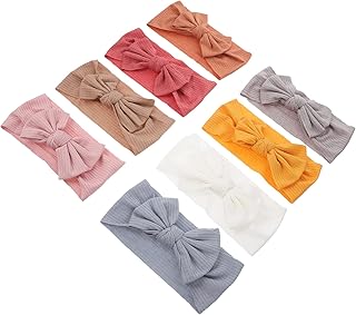 NOLITOY 8Pcs Laços De Cabelo Para Bebês Scrunchies Para Meninas Turbante De Bebê Laços De Cabelo Para Meninas Arcos De Bebê Recém-Nascido Envoltórios De Cabeça De Tecido Faixa De Cabelo