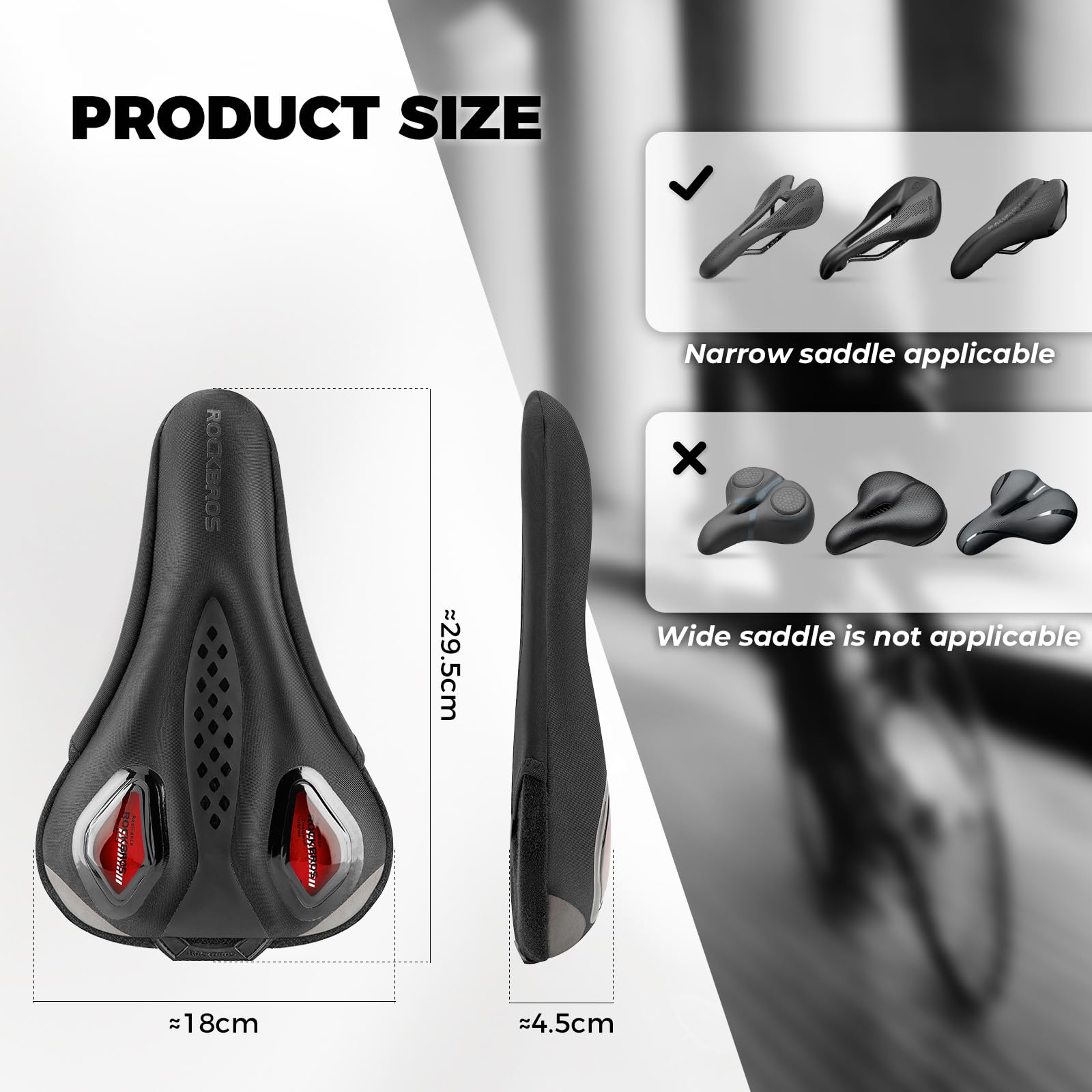 ROCKBROS Coprisella Gel Imbottito, Morbido Copri Sellino Con Cuscino Memory Foam, Adatto a MTB, Bici da Strada, City Bike Con Copertura Impermeabile