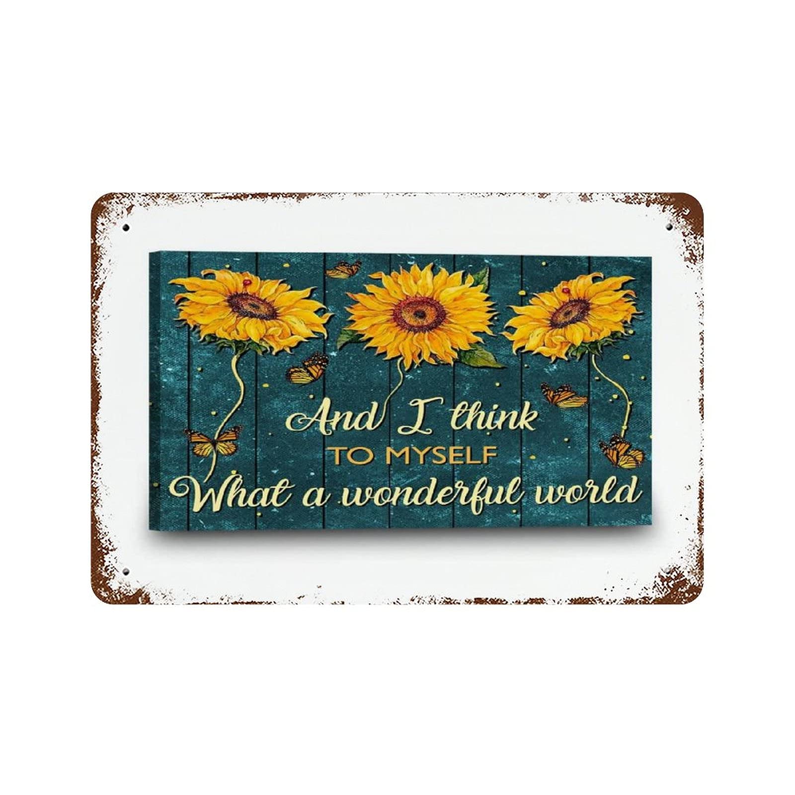 Retro Metall-Blechschild „What A Wonderful World“ – 20,3 X 30,5 Cm, Aluminium, Wasserdicht, Für Wanddekoration