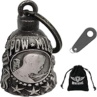 Vista 8 de Dream Apparel Campanas de motocicleta para motociclistas, accesorios de campanas pesadas y llavero para la suerte