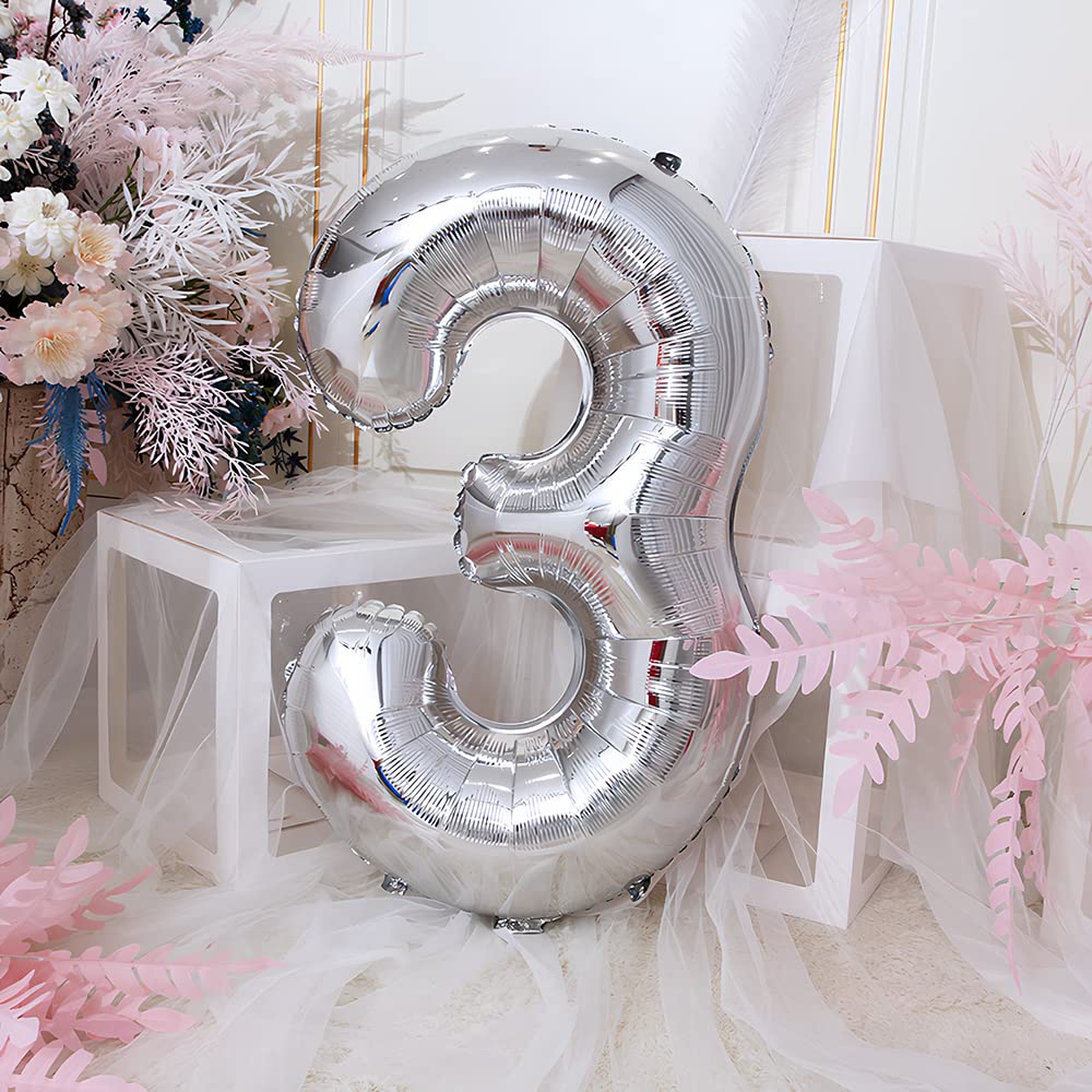 Foil Globo Número 5 Azul 40" (101cm), Inflable Helio o aire, Gigante Numeros 0-9, 10-19, 20-29, 30-100, Grande Globos Decoración para La Boda Aniversario y Cumpleaños Fiestas — view 270