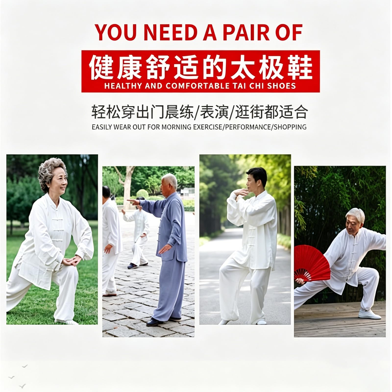 Chaussures de Tai Chi,Chaussures de Boxe Arts Martiaux pour Homme Femme,Pantoufles de Style Chinois Kung Fu Semelle en Caoutchouc,Pantoufles de Sport Déc(Size:36/230mm,Color:Cuir blanc toutes saisons)