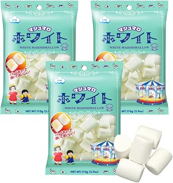 Aiwa White Marshmallow 3 Bags, 3.9 oz 110 g x 3 Bags, Vanilla Flavor, Great for Cooking, Plain, Made in Japan, Barbecues, Yogurt, Crackers, Cocoa, Desserts, Carefully Selected Ingredients, Soft Taste, Delicious Even When Baking, K-Bright Hand Towel, Room Temperature