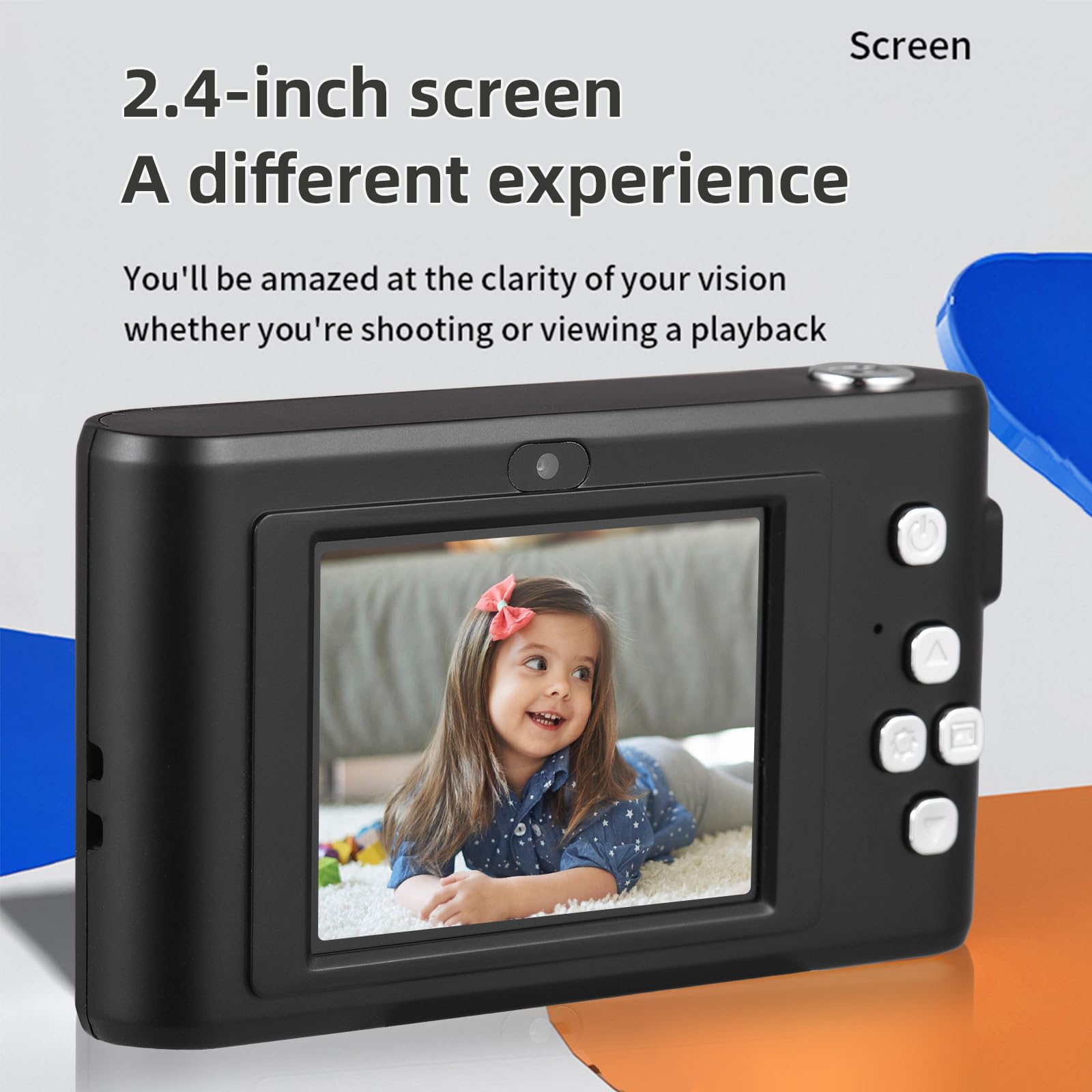 Andoer Fotocamera Digitale Compacta con Scheda SD da 32 GB, 1080P 50 MP, Schermo da 2,4 Pollici, Zoom 8X, Ideale per Bambini e Adolescenti
