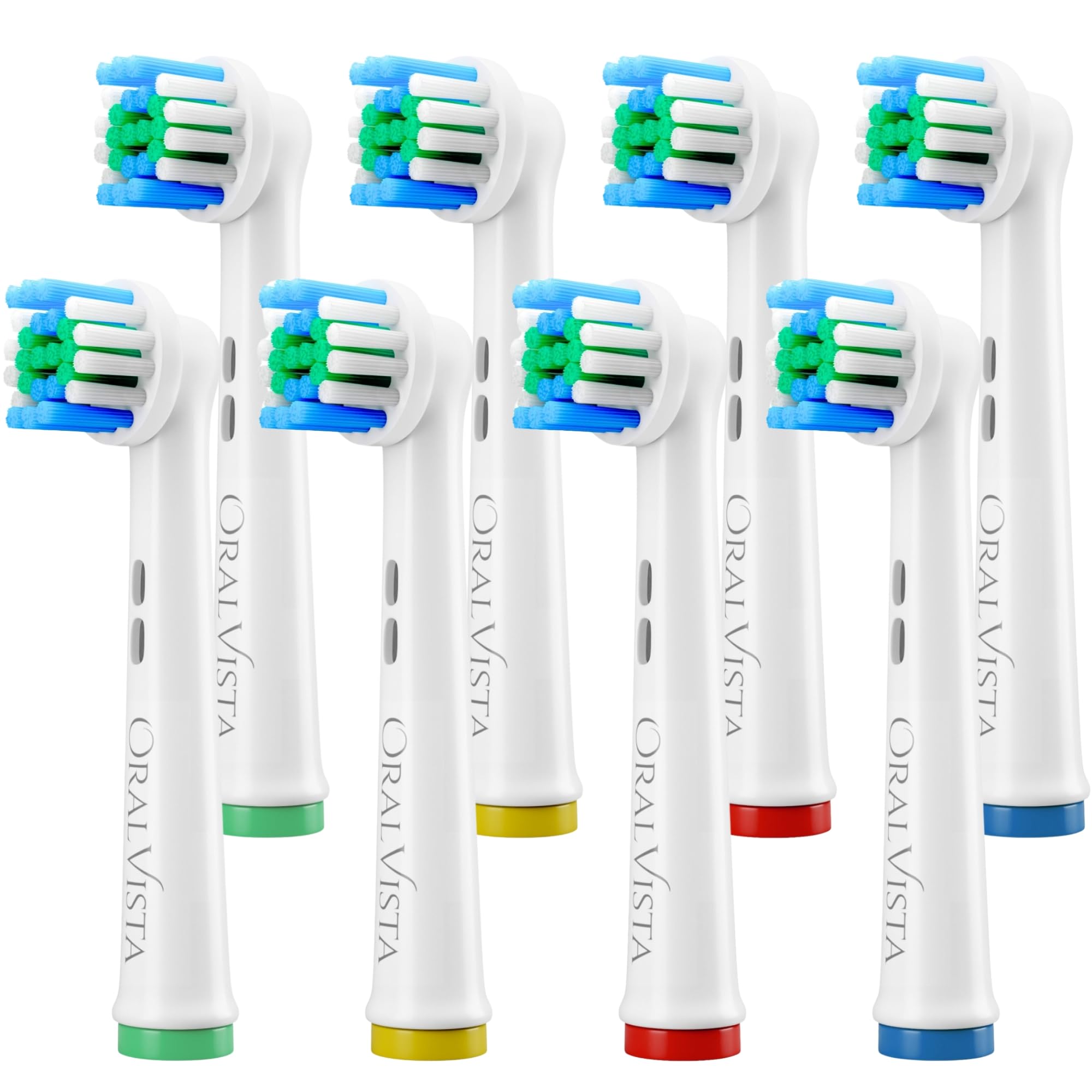 Oral B Compatible Replacement Electric Toothbrush Heads | OralVista 8 Pack Electric Toothbrush Heads Compatible with Oral B Toothbrush Head | Sensitive Gums, Deep Cleaning, Easy Fit, Durable Design