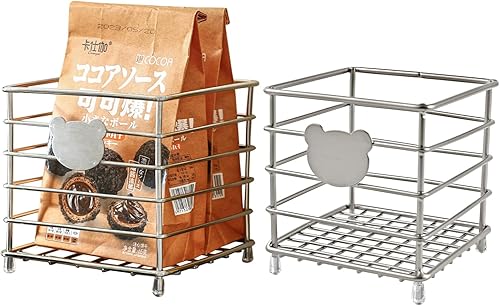 Paquete de 2 soportes para cápsulas de café, organizador de tazas K, cesta de café cuadrada para mostrador, almacenamiento de cápsulas de alambre